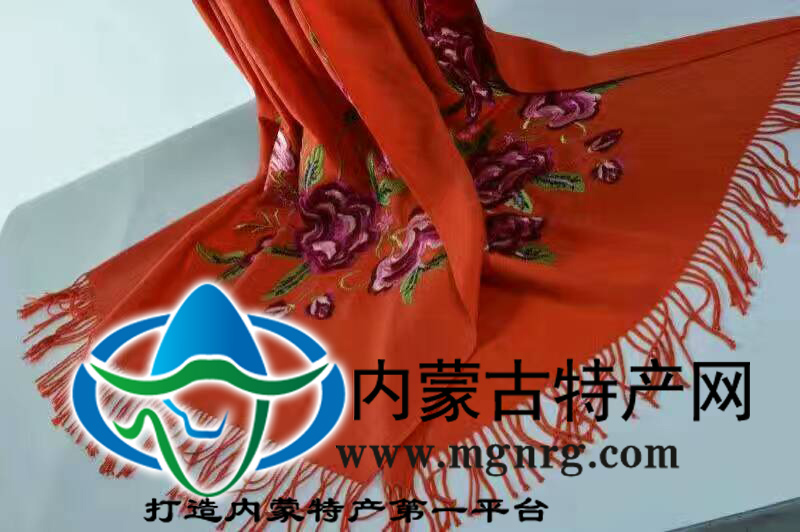 鄂尔多斯羊绒刺绣围巾